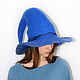 Шляпа синей феи, в наличии 56-58 размер. Карнавальные головные уборы. АТЕЛЬЕ ВОЙЛОКА Катерины Алексеевой. Ярмарка Мастеров.  Фото №4