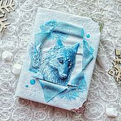 Канцелярские товары handmade. Livemaster - original item Notebook with blue wolf. Handmade.