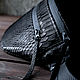 Waist bag made of genuine black Python leather Black dragon, Waist Bag, St. Petersburg,  Фото №1