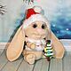 Christmas Bunny. Rabbit knitted. A gift for the New year. Stuffed Toys. Nina Rogacheva 'North toy'. My Livemaster. Фото №4