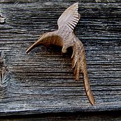 Украшения handmade. Livemaster - original item Bog oak Hummingbird brooch. Handmade.