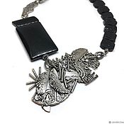 Украшения handmade. Livemaster - original item Necklace Plot. Sherl black tourmaline agate, author`s accessories annabronze. Handmade.