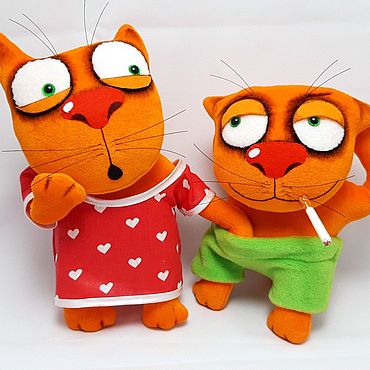 Куклы и игрушки ручной работы. Ярмарка Мастеров - ручная работа Все ясно? Мягкие игрушки плюшевые рыжие коты Васи Ложкина. Handmade.