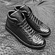 Overstated sneakers made of genuine python leather and calfskin, Training shoes, St. Petersburg,  Фото №1