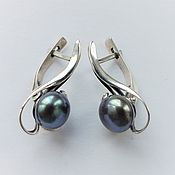 Украшения handmade. Livemaster - original item Earrings with black pearls 
