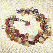 Украшения handmade. Livemaster - original item Chain bracelet: Citrine and Golden Sand (sandstone). Handmade.