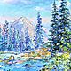Чудесный Алтай Картина маслом 30 × 30 Горный Алтай холст Горный пейзаж. Картины. Marina-isupova. Ярмарка Мастеров.  Фото №5