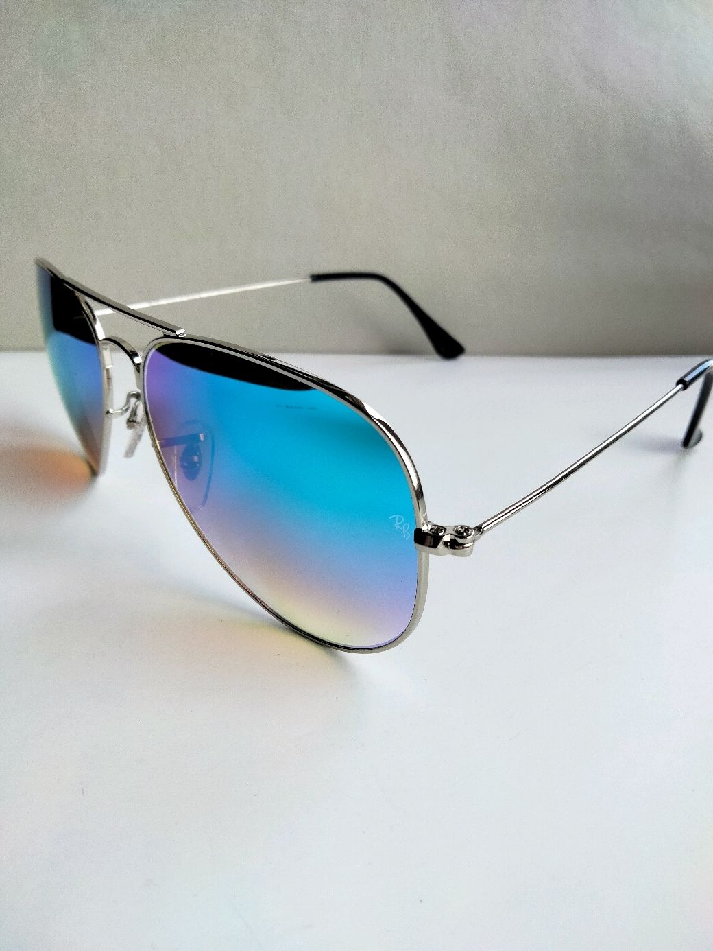 Винтаж: Очки от солнца, легендарные капли, авиаторы голубые с зеленым ...