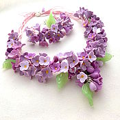 Necklace on a cord flowers