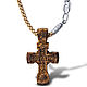 Деревянный крест с серебром на гайтане. Колье. Драгоценный 44. Интернет-магазин Ярмарка Мастеров.  Фото №2