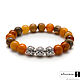 The Damascus bracelet from Baltic amber with silver charms, Bead bracelet, Moscow,  Фото №1