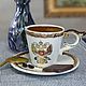 Porcelain espresso coffee pair 'With coat of arms', Single Tea Sets, Moscow,  Фото №1