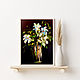 Mini paintings with flowers on a black background. Three small paintings. Pictures. Zabaikalie. My Livemaster. Фото №4