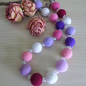 Работы для детей, handmade. Livemaster - original item Felted Multicolored beads.. Handmade.