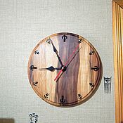 Для дома и интерьера handmade. Livemaster - original item Round wooden clock in a marine style. Handmade.