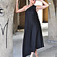 Длинное платье из льна, Платье черное - DR0236LE. Сарафаны. EUG FASHION. Интернет-магазин Ярмарка Мастеров.  Фото №2
