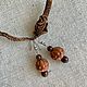 Earrings with pomegranate, coffee agate and ceramic beads. Earrings. florispb. Online shopping on My Livemaster.  Фото №2