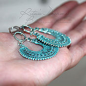 Украшения handmade. Livemaster - original item Earrings Turquoise silver plated turquoise earrings Eastern moon. Handmade.