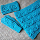 A set of 'Blue turquoise' - headband, Snood and mittens, Headwear Sets, Penza,  Фото №1