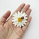 Order Chamomile brooch made of polymer clay Large brooch with a white flower. Bionika - Polymer Clay Jewelry (Bionika). Livemaster. . Brooches Фото №3