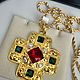 Kenneth Jay Lane крест с камнями Swarovski на цепи. Колье. Винтажные украшения Vintageluxox. Ярмарка Мастеров.  Фото №5