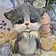 Котёнок серый. Войлочная игрушка. Татьяна Дмитриева (dmitrieva-tania). Ярмарка Мастеров.  Фото №4