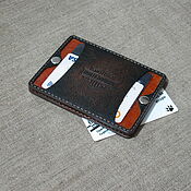 Сумки и аксессуары handmade. Livemaster - original item Cardholder-wallet-clip for 4 cards and several bills. Handmade.