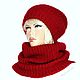Заказать Шапка и снуд "Шампань" красный (шапка снуд). Ирина(shvilinka.knit). Ярмарка Мастеров. . Шапки Фото №3