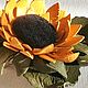 Брошь из кожи. Подсолнух, Брошь-булавка, Псков,  Фото №1