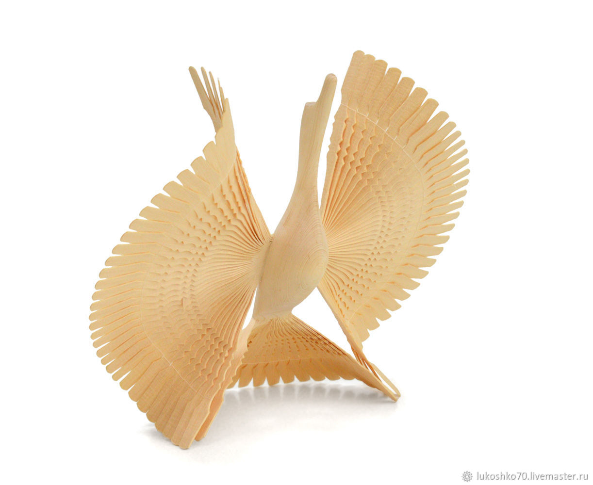 Птица счастья деревянная большая 40 см. Щепная птица. Арт.27007 ...