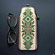 eyeglass case: Beaded case with green ornament. Eyeglass case. SilkArt Tatyana. Online shopping on My Livemaster.  Фото №2