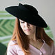 Felt wide-brimmed hat ' Asiet'. Color black, Hats1, Moscow,  Фото №1