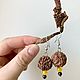 Order Earrings with natural stones agate, hematite and Rudraksha nut. florispb. Livemaster. . Earrings Фото №3