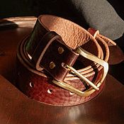 Настольный кожаный лоток органайзер -BASTION- цвет Коньяк
