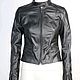 Women's leather jacket black short, Outerwear Jackets, Pushkino,  Фото №1