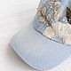 Women's baseball cap with embroidery, cap with hand embroidery