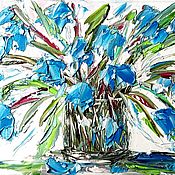 Картина "Летние травы",холст.,масло,мастихин,18х24