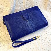 Сумки и аксессуары handmade. Livemaster - original item Zip-up clutch, made of genuine, polished stingray leather.. Handmade.
