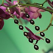 Украшения handmade. Livemaster - original item Naomi - bracelet and earrings black pearl large Baroque rauchtopaz. Handmade.