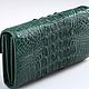 Кошелек-клатч женский из кожи крокодила IMA0007VG2. Кошельки. CrocShop товары из экзотической кожи. Ярмарка Мастеров.  Фото №6