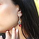 Серьги и кольцо Дорсия с красными фианитами из серебра 925 DD0093. Комплекты украшений. Sunny Silver. Ярмарка Мастеров.  Фото №4