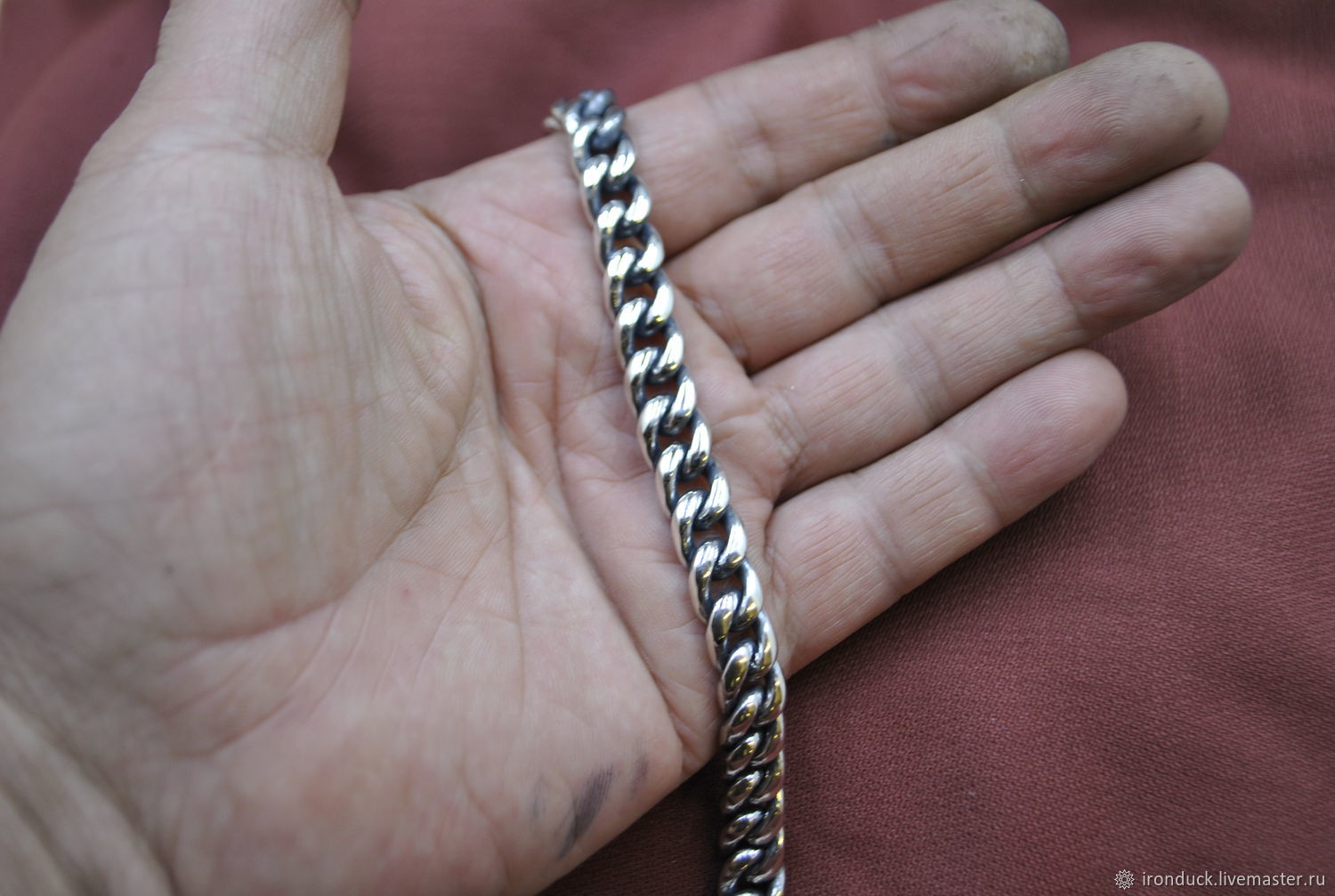 Мужская цепочка панцирное плетение серебро