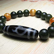 Украшения handmade. Livemaster - original item Bracelet made of jade and simbircite with ji 