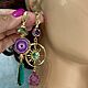Асимметричные серьги с камнями. Серьги классические. Elena Moonlight Jewelry. Интернет-магазин Ярмарка Мастеров.  Фото №2
