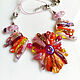 Order  art glass Pink dawn, fusing costume jewelry. MyFusedGlass. Livemaster. . Necklace Фото №3