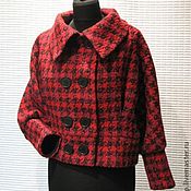 Одежда handmade. Livemaster - original item coat: Short coat in a cage. Handmade.
