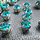 Blue zircon/silver,  Шатоны ss12 (3мм), Preciosa , 10 шт, Кристаллы, Москва,  Фото №1