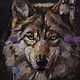 Custom oil painting with wolf. Picture with a wolf animals, Pictures, Samara,  Фото №1