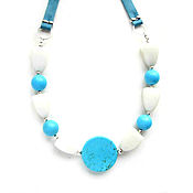 Украшения handmade. Livemaster - original item Large necklace, necklace made of quartz and magnesite blue beads. Handmade.
