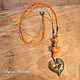 Pendant with beads handmade from wood 'Red Happiness'. Pendant. BijouSiberia. My Livemaster. Фото №5